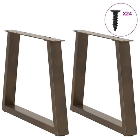 Gambe Per Tavolo Pranzo A V 2pz Naturale 70x(42-43,3)cm Acciaio - Foto 3