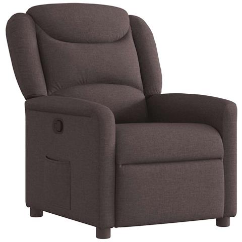 Poltrona Reclinabile Marrone Scuro In Tessuto - Foto 2