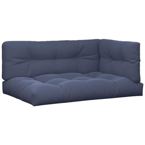 Cuscini Per Pallet 3 Pz Blu Marino In Tessuto - Foto 2