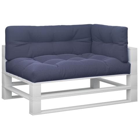 Cuscini Per Pallet 3 Pz Blu Marino In Tessuto - Foto 3