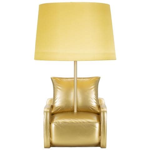 Lampada Da Tavolo Poltrona - Oro - Poliresina - 26x26x46 Cm - Foto 1