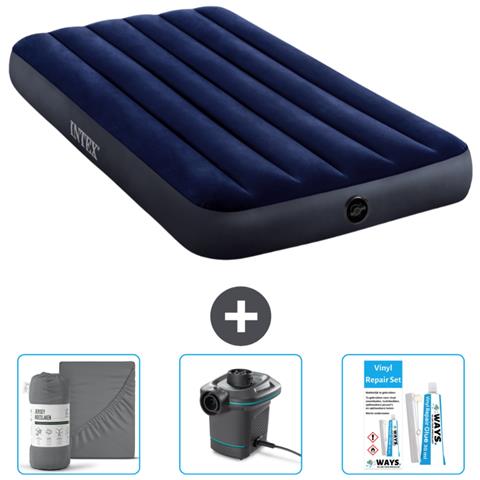 Set Materassino Gonfiabile - 191x99x25 Cm - Blu - Include Accessori Coordinati Cb12 - Foto 1