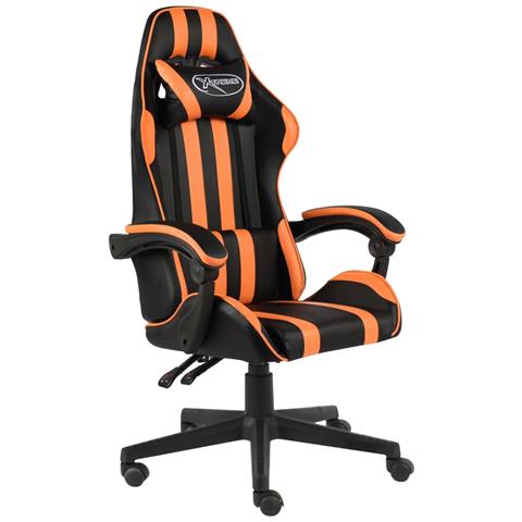 Sedia Da Gaming Nero E Arancione In Similpelle - Foto 2