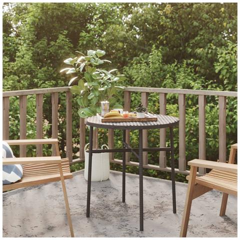 Tavolino Da Tè Nero 45 Cm In Polyrattan - Foto 6