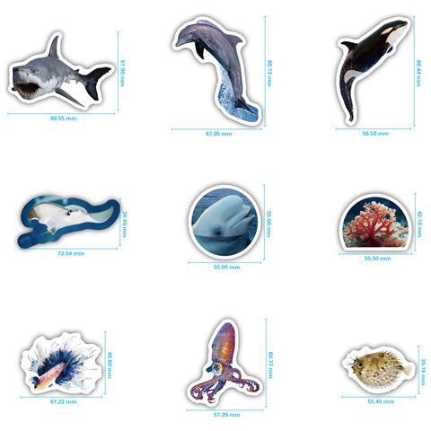 Pacchetto Di Adesivi Animali - Adesivi Carini E Impermeabili Per Bambini E Adulti   Vita Oceanica - Foto 2