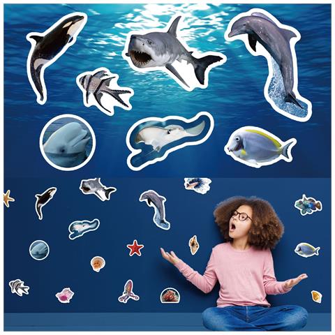 Pacchetto Di Adesivi Animali - Adesivi Carini E Impermeabili Per Bambini E Adulti   Vita Oceanica - Foto 5
