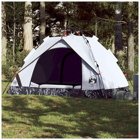 Tenda 2 Persone Bianca in Tessuto Oscurante a Rilascio Rapido - Foto 1
