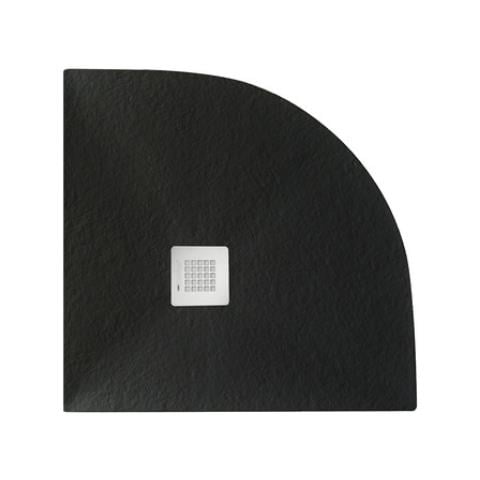 Piatto Doccia 90x90 Cm Effetto Pietra Marmoresina Stone Semicircolare Nero Grafite Francia - Foto 1