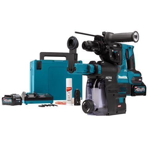 Martello Tassellatore a Batteria HR004GM202 Potenza 40 V Velocità 980 giri /min Colore Nero /Verde - Foto 1