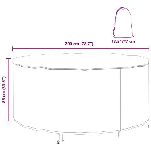 Copertura per mobili da esterno 200 x 200 x 85 cm Tessuto 210D - Foto 9