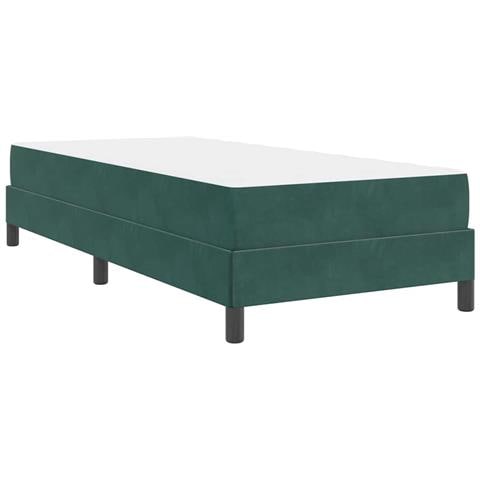 Letto box spring con materasso Verde Scuro 100 x 200 cm Velluto - Foto 9