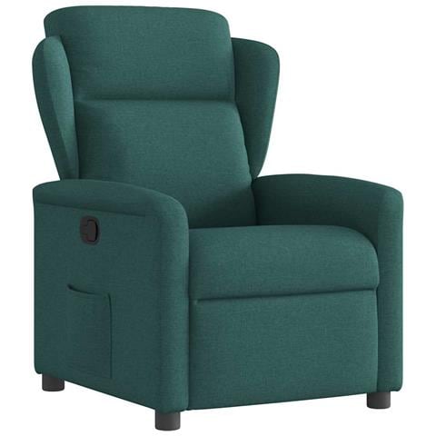 Poltrona Reclinabile in Tessuto Verde Scuro - Foto 1