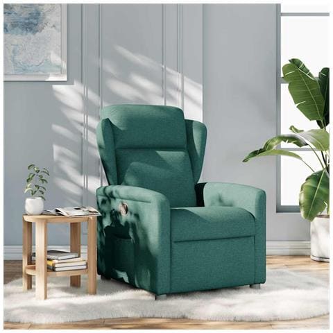 Poltrona Reclinabile in Tessuto Verde Scuro - Foto 2