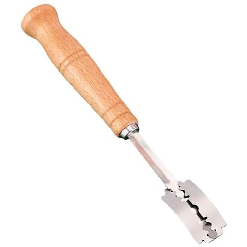 Coltello Per Pane In Acciaio Inossidabile Con 5 Lame E Fodero In Pelle - Tagliapasta Con Manico In Legno - Foto 2