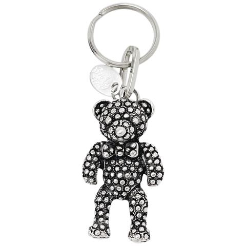 Portachiavi Teddy Placcato Argento Antico - Foto 1