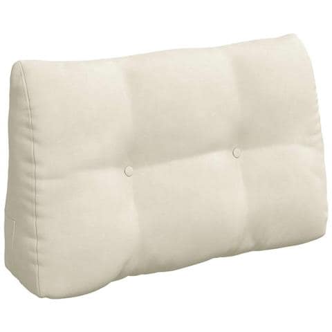 Cuscino per Schiena Crema 80 x 24 x 50 cm Velluto - Foto 1