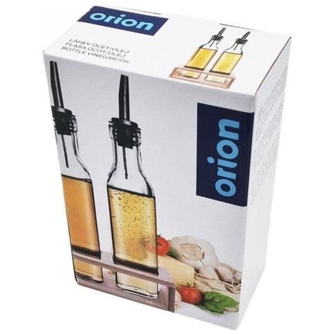 Set di dispenser per olio d'oliva e aceto Orion - Bottiglie di vetro con supporto - Foto 7