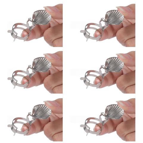 Spegni Candela Automatico Con Copertura A Conchiglia Regolabile - Set Da 6, Estintore Per Stoppino In Metallo Silver - Foto 1