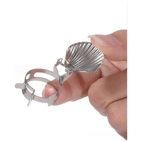 Spegni Candela Automatico Con Copertura A Conchiglia Regolabile - Set Da 6, Estintore Per Stoppino In Metallo Silver - Foto 2