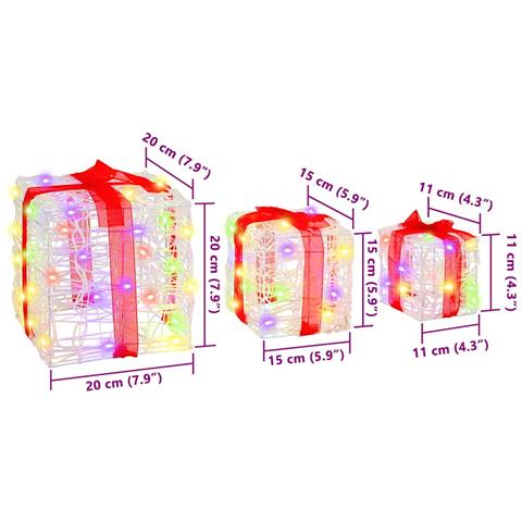 Scatola Regalo 3 pcs Multicolore 20 x 20 x 20 cm Acrilico - Foto 8