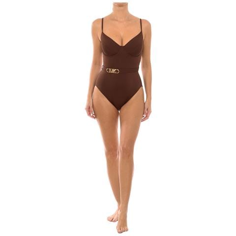 Costume Da Bagno Con Ferretto Retrò Da Donna Con Cintura Mm1n615 - Foto 1