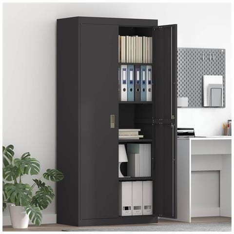 Armadio Nero 80 x 40 x 180 cm Acciaio - Foto 2