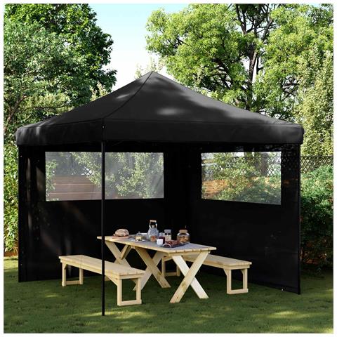 Tenda Party Nero 292 x 292 x 315 cm Tessuto Oxford - Foto 2