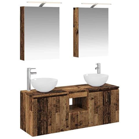 Set di Armadi da Bagno 5 pcs Legno antico 50 x 14,5 x 70 cm - Foto 1
