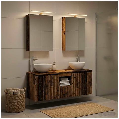 Set di Armadi da Bagno 5 pcs Legno antico 50 x 14,5 x 70 cm - Foto 2