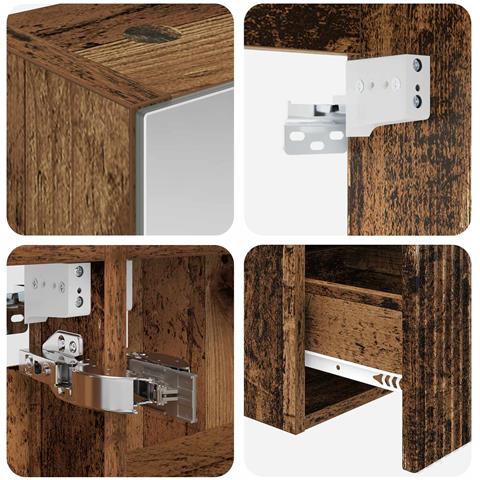 Set di Armadi da Bagno 5 pcs Legno antico 50 x 14,5 x 70 cm - Foto 9