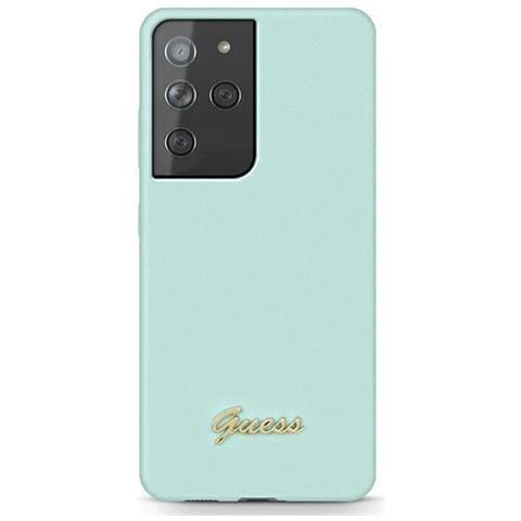 Indovina Guhcs21llslmglb Custodia S21 Ultra G998 Blu /azzurra In Silicone Con Logo Metallico Script - Foto 1