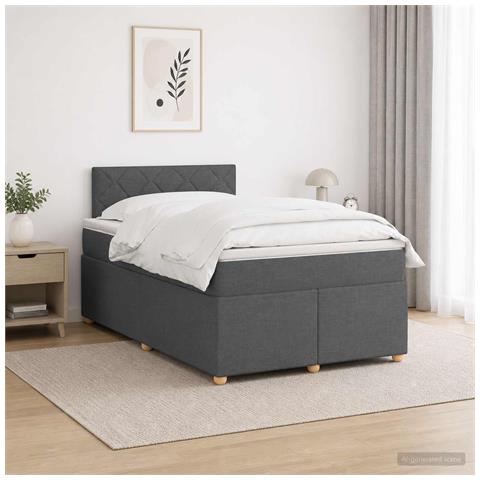 Letto box spring con materasso Grigio Scuro 120 x 190 cm - Foto 2