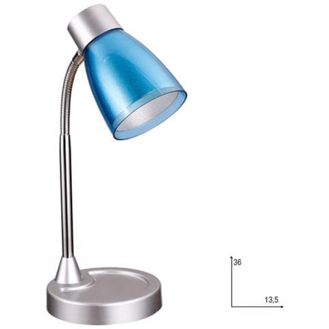 LDT055ARK-BLU - Lampada da tavolo con paralume blu 40 watt E14 - Foto 2