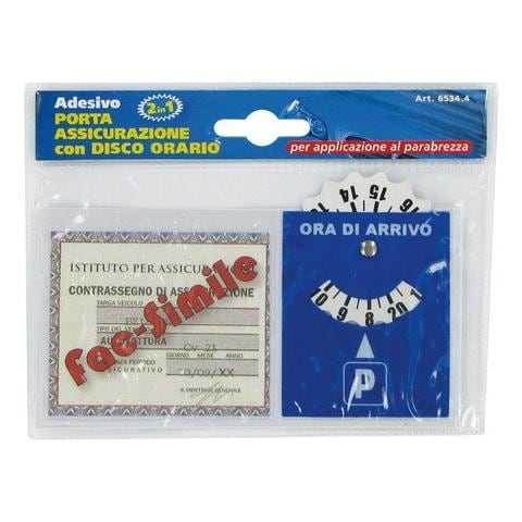 65344 Porta Bollo Assicurazione Con Disco Orario - Foto 1