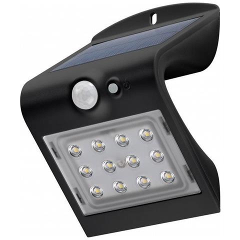 I-HLED-OWL-15WB - Lampada LED Solare a Muro 1,5W IP65 Sensore di Movimento Nero - Foto 1