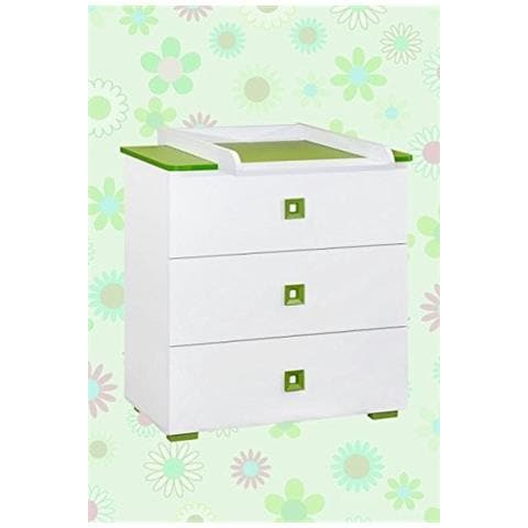 Como, Cassetiera In Legno Con Fasciatoio Rimovibile Per La Cameretta Bambini Como 06. Misure: 83cm X 73,50cm X 92cm Altezza. - Foto 1