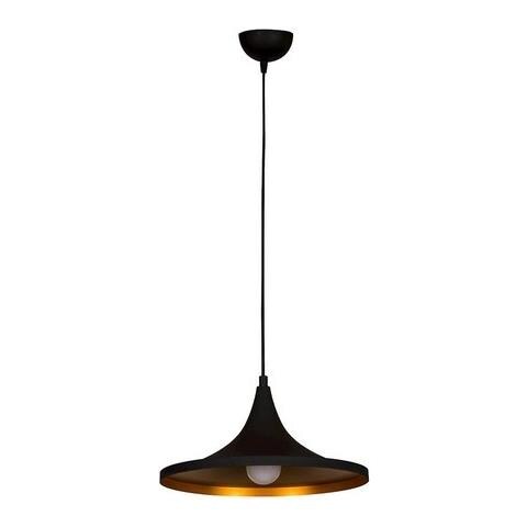 Lampada A Sospensione Collezione Metal Nera e Oro, in Metallo e Vernice. - Foto 1