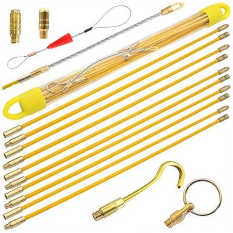 Cablaggio Rods Pesce Nastro 33 Milioni In Fibra Di Vetro Elettrico Cavo Esecuzione Infila Puller Causa 10rods X 33 Centimetri - Foto 1