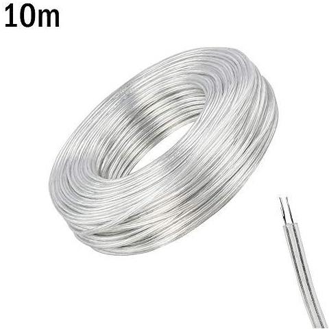 10 Metri 28awg Cavo Elettrico 2 Core Legare Piano Trasparente Pvc Cavo Di Alimentazione Cuttable Impermeabile Resistente Allusura Resistenza Allossidazione Per Linstallazione Di Apparecchi A Basso Consumo Per La Casa - Foto 1