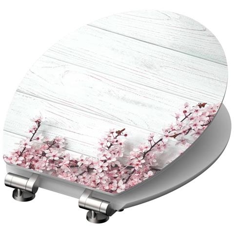 Tavoletta WC Lucida Chiusura Ammortizzata FLOWERS & WOOD MDF - Foto 2