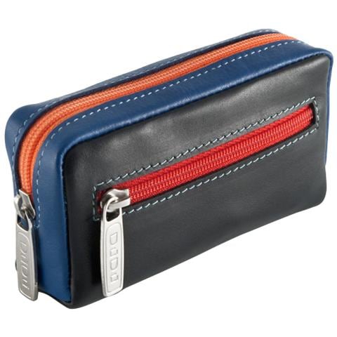 Portachiavi unisex colorato in vera pelle vitello Nero - Foto 1