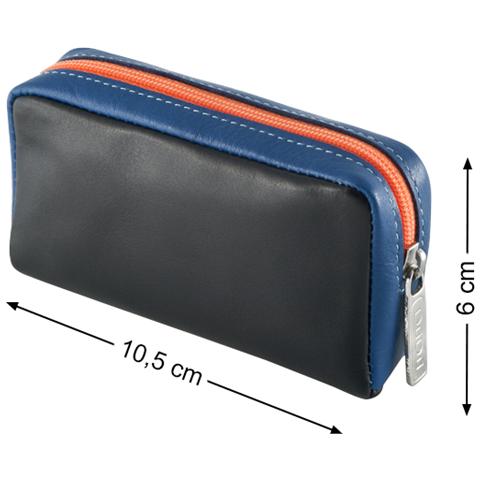 Portachiavi unisex colorato in vera pelle vitello Nero - Foto 2