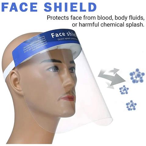 Visiera Di Protezione Schermo Viso Trasparente Plexiglass Paraschizzi Protettiva - Foto 1