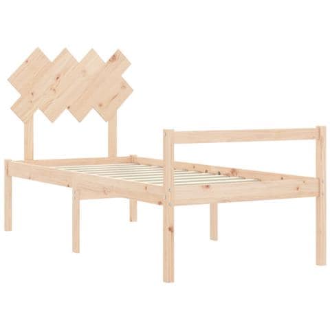 Letto per Anziani con Testiera Single in Legno Massello - Foto 2