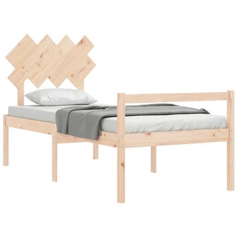 Letto per Anziani con Testiera Single in Legno Massello - Foto 9