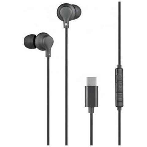 Auricolari Intrauricolari Usb C Nere Con Telecomando E Microfono, Nero - Foto 1