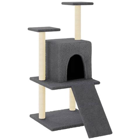 Albero Per Gatti Con Tiragraffi In Sisal Grigio Scuro 110 Cm - Foto 1