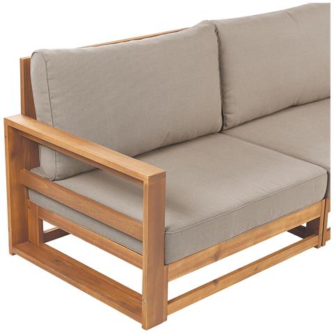 Divano 3 Posti Trani Legno Di Acacia Certificato Legno Chiaro - Foto 2