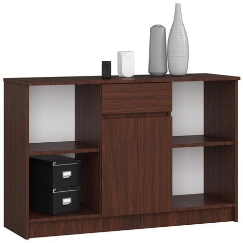 Cassettiera B17, 1 anta e 1 cassetto, 120x40x77 cm, Colore Weng? - Foto 1