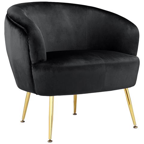 Paloma Sedia Accento In Velluto Nero - Foto 1